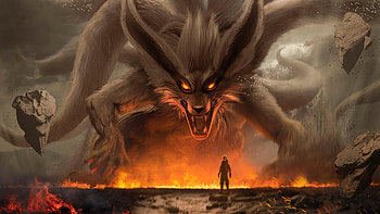 Kurama And Naruto, kurama, naruto, anime, artist, artwork, digital-art HD wallpaper