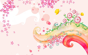 Abstract, Flowers, Butterfly, Curl HD wallpaper