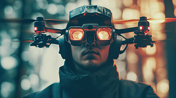 **Drone Operator in : A Captivating **, man, Drone Operator, drone, technology, goggles HD wallpaper