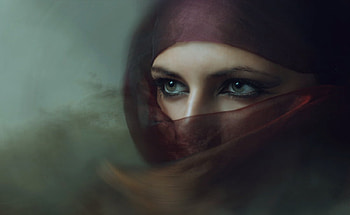 Beautiful eyes, eyes, face, girl, 3d HD wallpaper