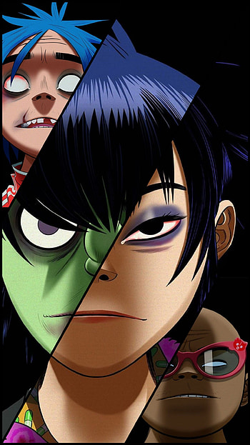 Gorillaz mobile , Dynamic graphics, Music-inspired design, Noodle character HD phone wallpaper