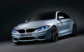Bmw m4 iconic lights, front, luxurious sedan HD wallpaper