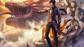 Zhongli Dragon Background Genshin Impact HD wallpaper