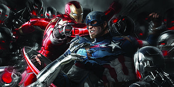 Iron man and captain america, movie, robots, artwork HD wallpaper
