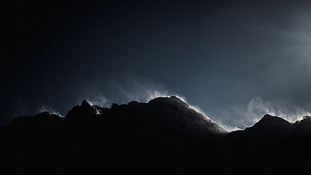 Nature, Mountains, Vertex, Top, Dark, Fog, Shadow, Enveloping HD wallpaper
