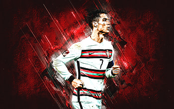 Cristiano Ronaldo, Portugal national football team, Portuguese footballer, CR7 Portugal, soccer, red stone background HD wallpaper