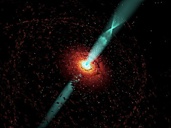 black hole in centre galaxy, two, sides, Jets, on HD wallpaper