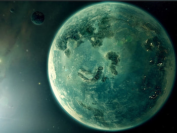 Planet, blue, green HD wallpaper