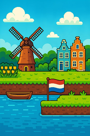 Charming Netherlands: Windmills & Tulips , canal HD phone wallpaper
