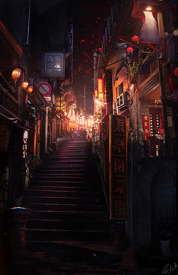 Art, City, Stairs, Ladder HD phone wallpaper