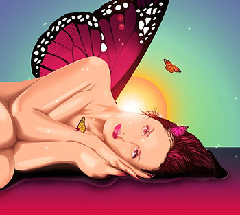 Butterfly Wings, lady, wing, abstract, butterfly, fantasy HD wallpaper
