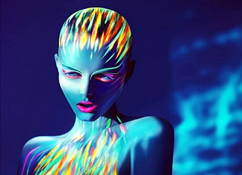 MUTICOLORE WOMAN, rouge, bleu, vert, femme HD wallpaper