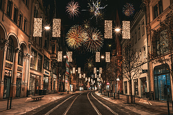 Holidays, Salute, Night City, Illumination, Lighting, Illuminations HD wallpaper