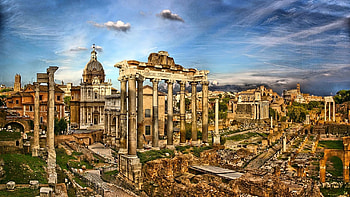 Roman ruins HD wallpaper