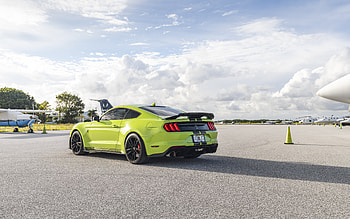 2022, Ford Mustang Shelby GT500, , rear view, exterior, green Mustang, Mustang Shelby tuning, american sports cars, Ford HD wallpaper