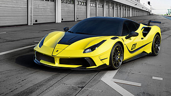 Ferrari 488 Challenge, vehicles, cars, Ferrari, Ferrari 488, yellow cars HD wallpaper