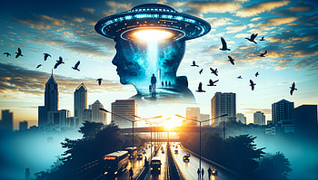 UFO Invasion: A Stunning Ultra Experience, UFO invasion, Sci Fi, cityscape, UFO, surrealism HD wallpaper