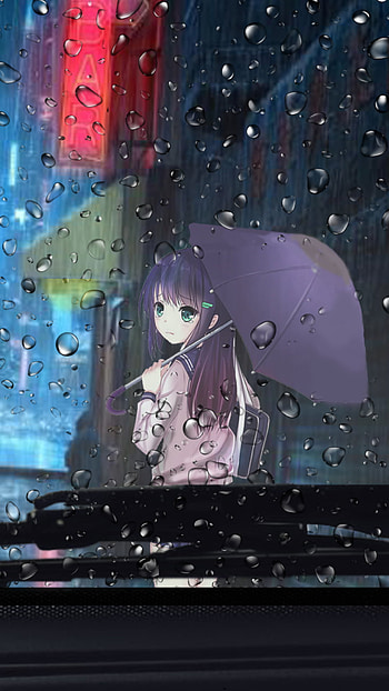 Anime Girl on Rainy, night, rain, Anime, girl, anime girl, anime night, Rain Anime HD phone wallpaper