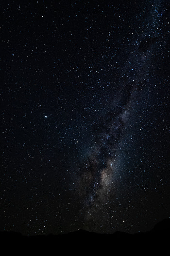 Universe, Stars, Dark, Silhouette, Nebula, Hill HD phone wallpaper