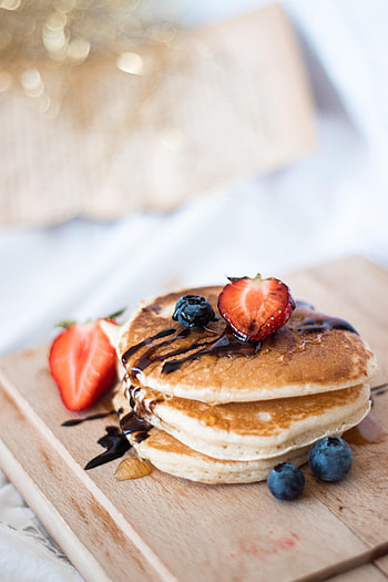 Food, Strawberry, Desert, Bilberries, Berries, Pancakes HD phone wallpaper