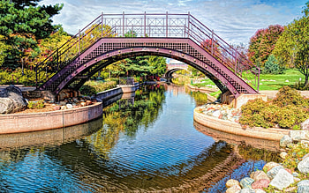 centennial lake bridge in edina minnesota r, reflection, r, bridges, lake, park HD wallpaper