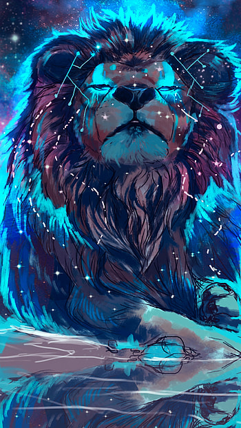 Blue Lion, Beautiful, Art HD phone wallpaper
