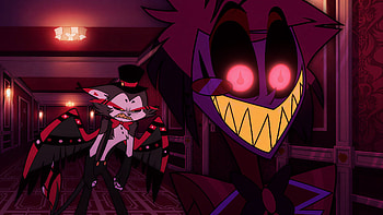 Hazbin Hotel : Alastor & Husk — Radio Demon in the Hallway, TV Show, Hazbin Hotel, Alastor (Hazbin Hotel), Husk (Hazbin Hotel) HD wallpaper