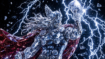 Thor — : Crystal Lightning God, Statue, Superhero, Hammer HD wallpaper