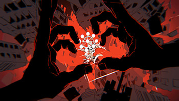 Crimson Night — Little Guardian Against Giant Shadow Hands HD wallpaper
