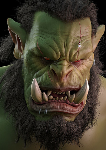 M Orc portrait, Warcraft art, Detailed character, Stunning artwork HD phone wallpaper