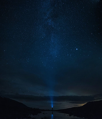 Sky, Stars, Night, Horizon, Dark, Silhouette, Starry Sky, Loneliness, Lonely, Alone HD phone wallpaper