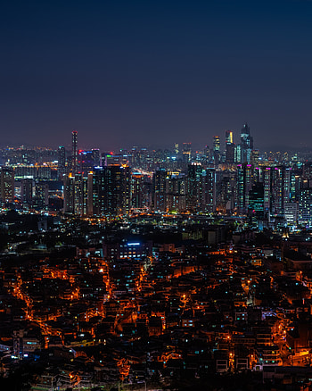 Cities, Night, Architecture, City, Building, View From Above, City Lights, Panorama, Urban Landscape, Cityscape HD phone wallpaper