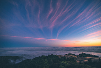 Nature, Sunset, Sky, Usa, Mountain, United States, Mount Tamalpais HD wallpaper