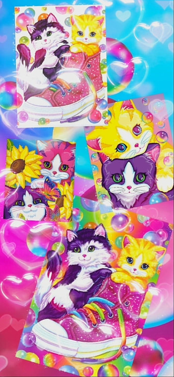 Lisa Frank Kittens, magenta, whiskers, cats, kitten, cat, LisaFrank, bubbles HD phone wallpaper