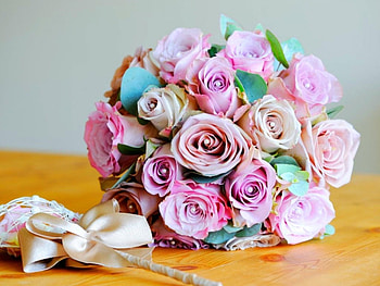 Bouquet, flowers, roses, petals HD wallpaper