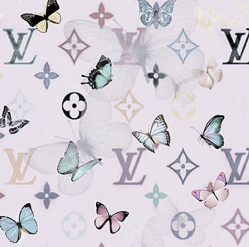 LV butterflies, multicolored HD wallpaper