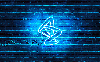 AstraZeneca blue logo, , blue brickwall, AstraZeneca logo, Covid-19, Coronavirus, AstraZeneca neon logo, Covid vaccine, AstraZeneca HD wallpaper