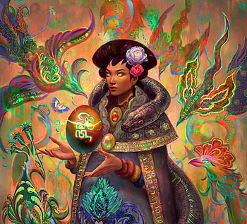 Mother of runes, colorful, fantasy, art, livia prima, dopaprime, mother, girl, rune HD wallpaper