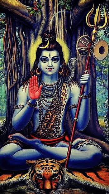 Mahakal Live, Tree Background, Painting HD phone wallpaper