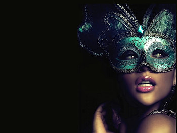 Mask, phot, girl, woman, beauty, female, nice HD wallpaper