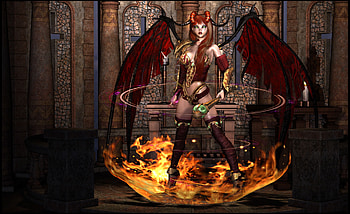 Demon, fantasy, 3d, fire HD wallpaper