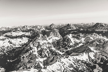 Landscape, Nature, Mountains, View From Above, Vertex, Bw, Chb, Tops HD wallpaper