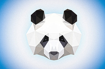 Muzzle, low poly, panda, abstract HD wallpaper