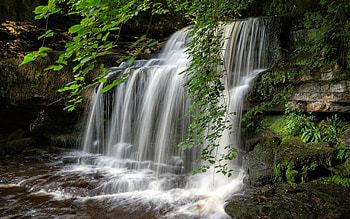 West Burton Falls, England, waterfall, nature, rocks, england HD wallpaper