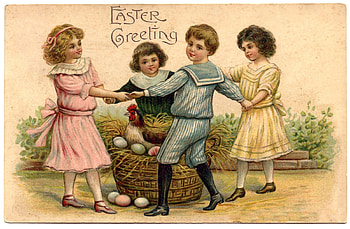 :), egg, children, boy, girl, card, easter, vintage, copil HD wallpaper