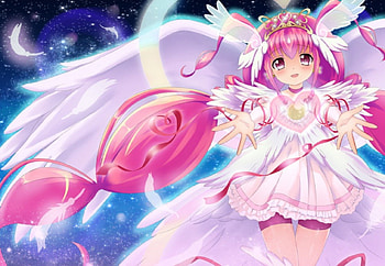 Love Shower, pretty cure, cure happy, cute, angel, long hair, royalty, nice, crown, feather, wing, twintails, swet, happy, female, smile precure, sexy, wings, miyuki hoshizora, smile, hot, girl, magical girl, pink hair, anime girl, pink, tiara, anime, pretty, love, heart HD wallpaper