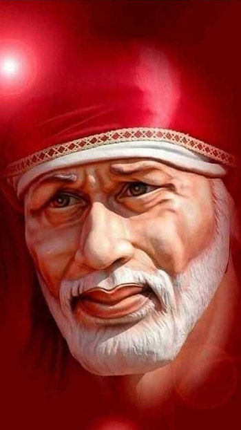 Sai Baba Live, Red Background HD phone wallpaper