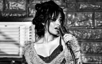 Camila Cabello, micro, Guess, monochrome HD wallpaper
