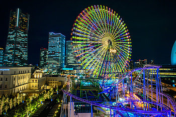Cities, Night, Night City, Ferris Wheel, Attraction HD wallpaper