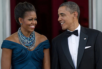 Barack and Michelle Obama, Celebrities, Michelle Obama speaks about Barack's tuxedo HD wallpaper
